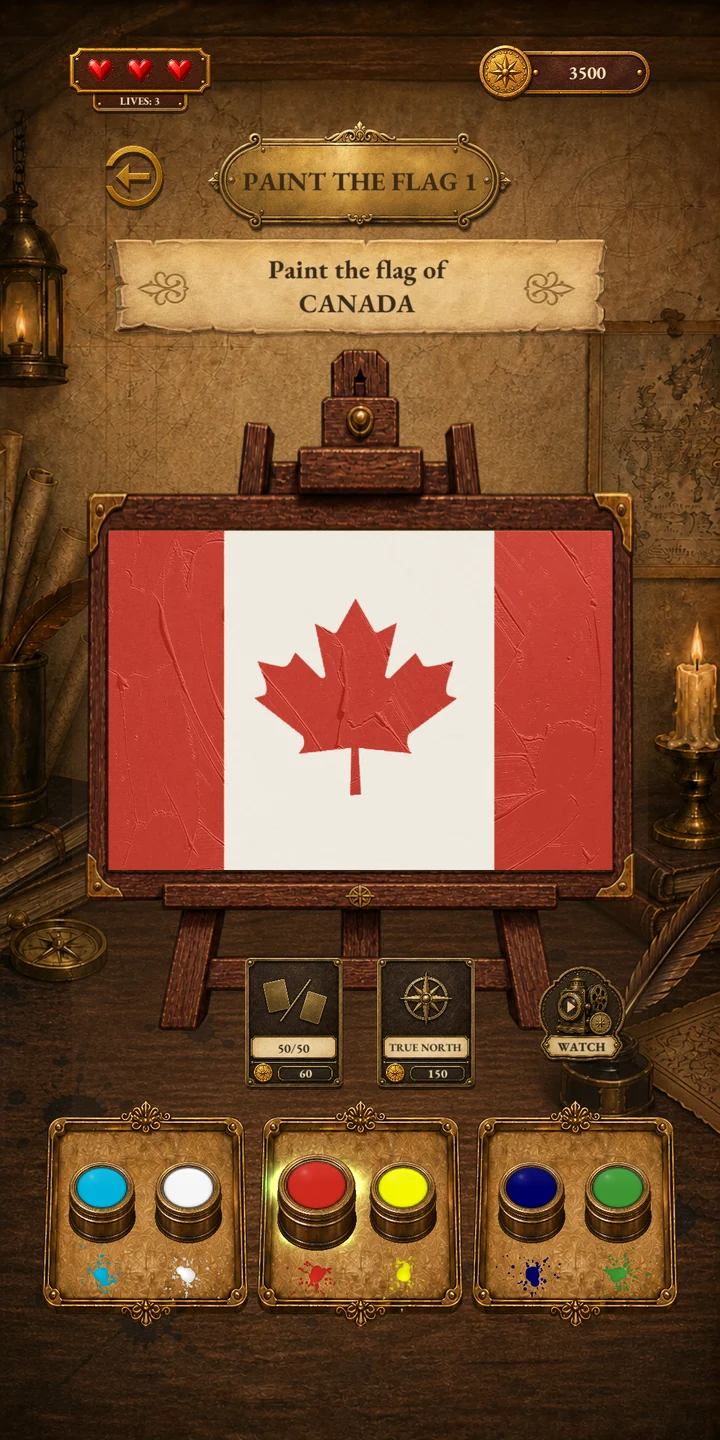 Paint the Flag, one of Countrio’s nine games